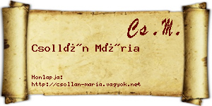Csollán Mária névjegykártya
