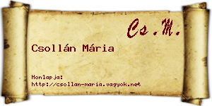 Csollán Mária névjegykártya