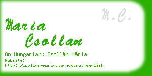 maria csollan business card